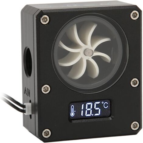 Medidor de Flujo de Agua para PC, Medidor de Flujo de Refrigeración por Agua de Rosca G1/4 Indicador para Sistema de Refrigeración por Agua, Medidor de Flujo Pequeño de 3 Pines con Pantalla(Negro)