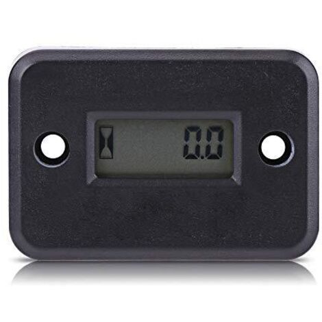 Medidor de horas de vibración inalámbrico, medidor de horas de vibración digital inalámbrico para máquina de vibración, motocicleta, ATV, barco, marino (negro)