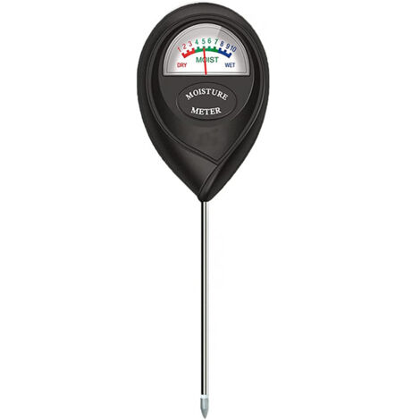 Medidor de humedad del suelo, sensor higrómetro para plantas de interior y exterior, monitoriza el nivel de agua en el suelo, jardinería, granja, césped, cuidado de macetas, sin pilas, color negro