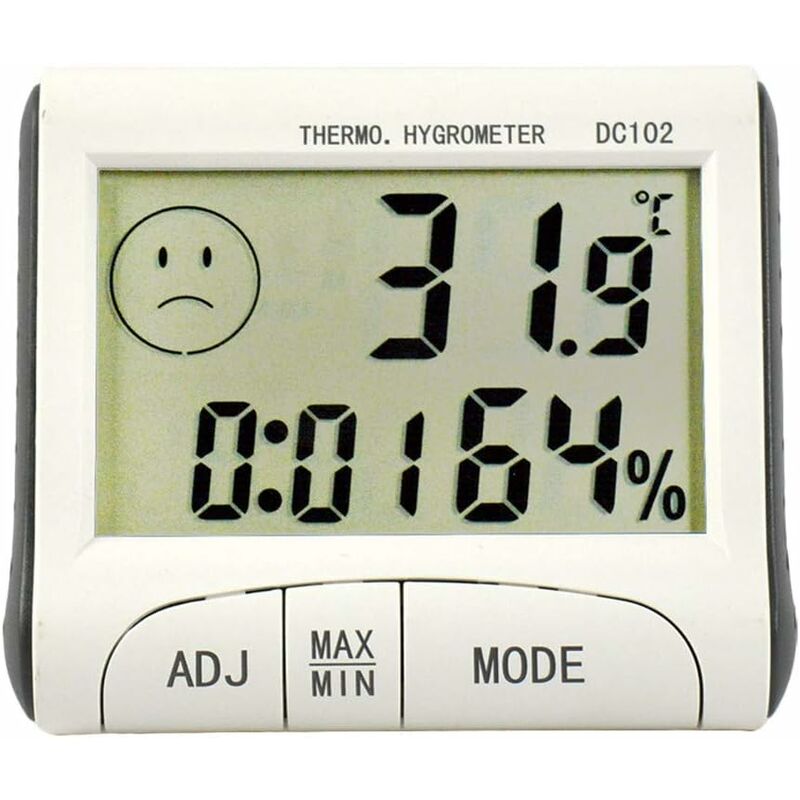 

Medidor de humedad digital LCD Termómetro caliente para uso en interiores Higrómetro Reloj Temperatura