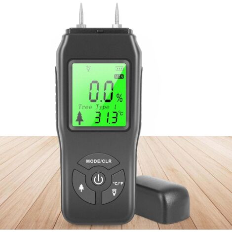 Medidor de humedad: medidor de humedad de madera tipo pin con pantalla LCD, medidor de humedad digital de alta precisión con 4 modos, medidor de humedad de madera para madera, paredes de leña,