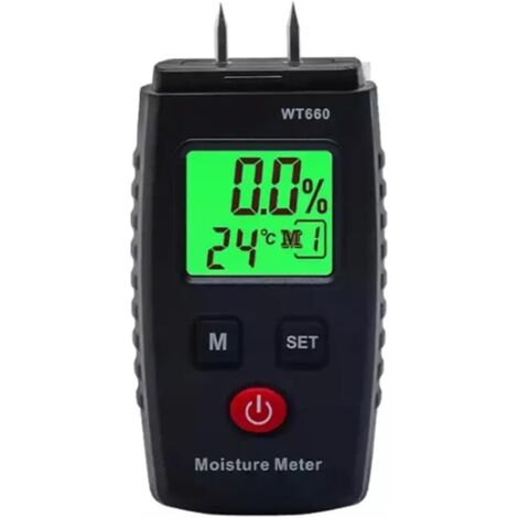 Medidor de humedad para madera, detector de humedad digital tipo aguja, detector de fugas, medidor de humedad portátil para madera de construcción y paredes.