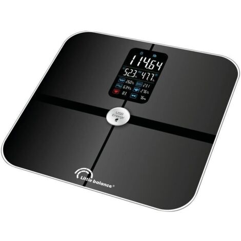 medidor de impedancia conectado 180kg/100g negro - 8415 - Little Balance -