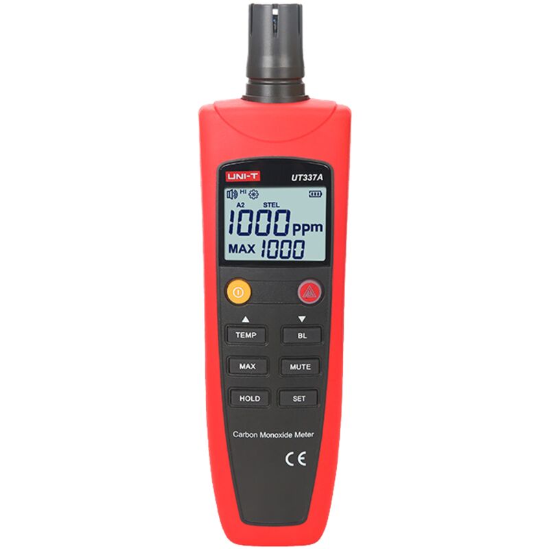 Medidor de monóxido de carbono (co) - Incorpora sensor electroquímico de gas - Alarma configurable con señal audible - Visualización de valor máximo