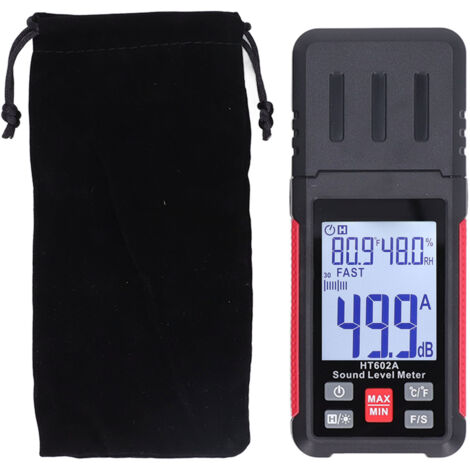Medidor de nivel de sonido digital, micrófono capacitivo 30-130dBA, decibelios de audio para detección
