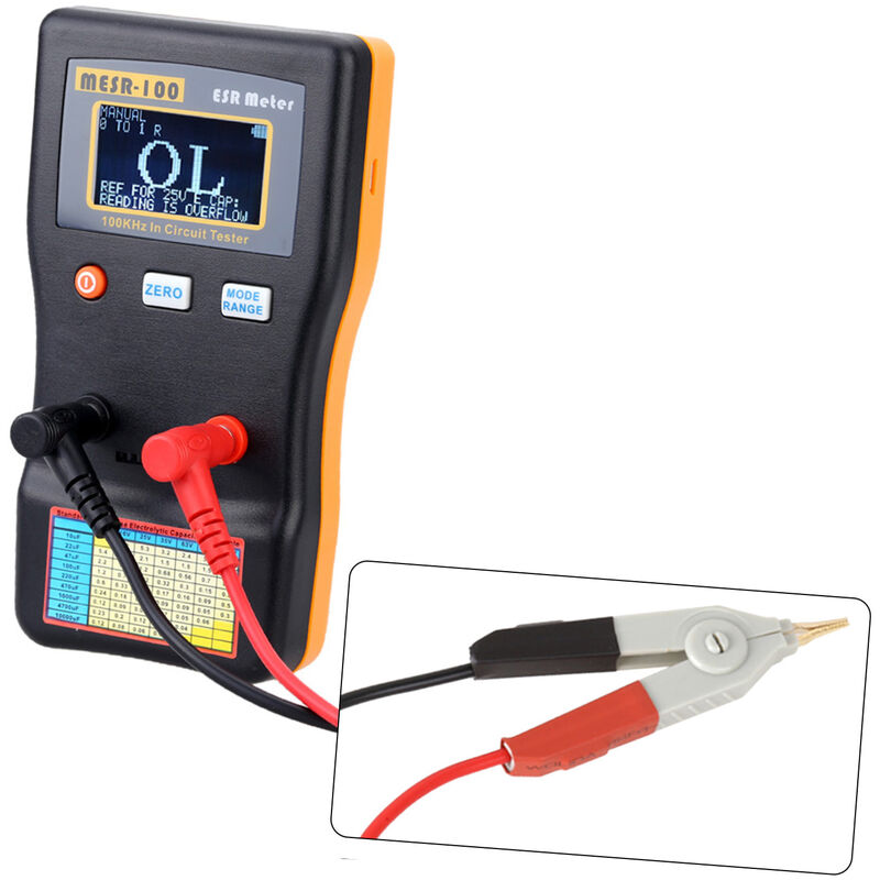 

Medidor de ohmios de capacitancia MESR-100 ESR, con clip de prueba SMD