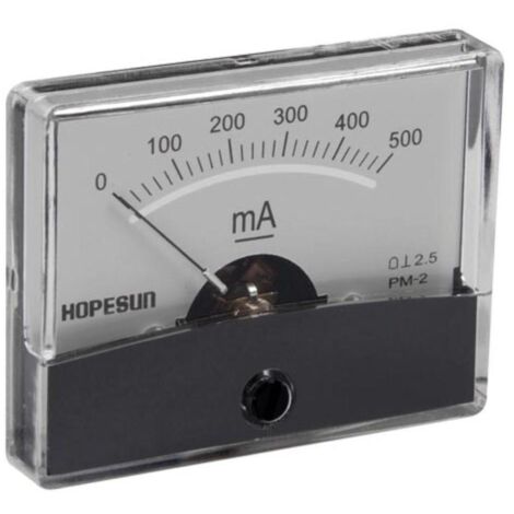 MEDIDOR DE PANEL ANALÓGICO DE CORRIENTE 500mA DC / 60 x 47mm