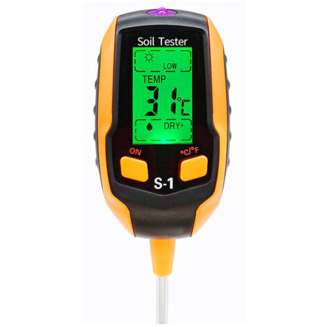 Medidor de pH de suelo 4 en 1, medidor digital de humedad del suelo, termómetro para plantas, medidor de humedad para plantas en maceta y césped de jardín,