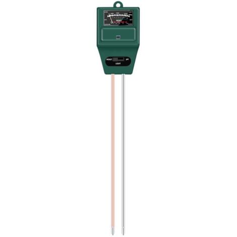 Medidor de pH de suelo KZQ (29 × 5 × 3,8 cm) (Verde), comprobador 3 en 1 de humedad, luz y pH del suelo, kit de herramientas de jardinería para el cuidado de plantas, ideal para jardín, césped, granja