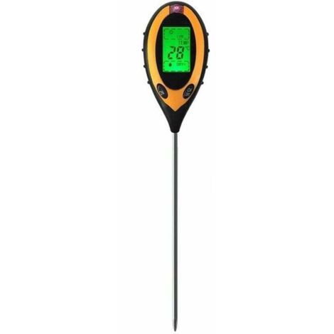 Medidor de pH de suelo profesional, pantalla LCD 4 en 1, medidor de temperatura, humedad y luz solar para jardinería con retroiluminación, paquete de 1
