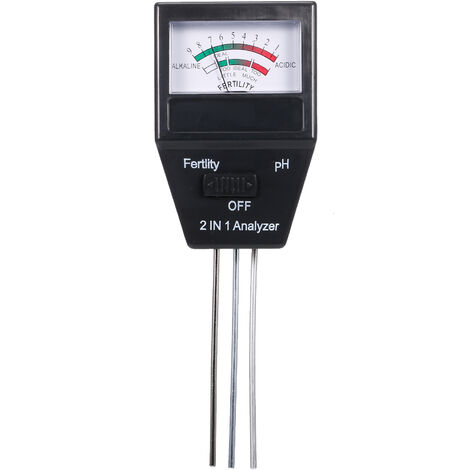 Medidor de pH del suelo 2 en 1, medidor de pH del suelo, medidor de fertilidad, medidor de pH, medidor de suelo para jardín, granja, césped, interior, exterior, cuidado de plantas, negro