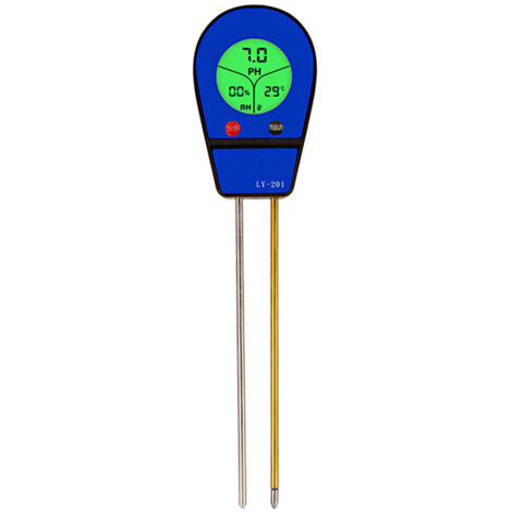 Medidor de pH del suelo 3 en 1: pH, temperatura, humedad, luz solar, detector de humedad para flores de jardín, sensor de humedad del suelo.