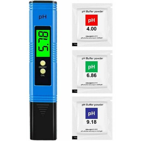 Medidor de PH digital, bolígrafo de PH profesional, alta precisión 0,01 PH, rango de medición 0-14 PH, probador de PH de agua ideal para beber en casa, piscinas y acuarios
