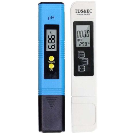 Medidor de pH KZQ, comprobador de pH de piscina 4 en 1, medidor de pH electrónico, medidor de calidad del agua TDS y prueba de pH para agua potable, acuarios, hidroponía, piscinas, sistemas de ósmosis