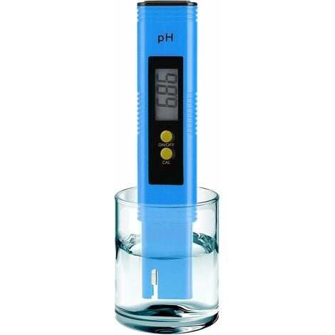 Medidor de PH, medidor de PH digital 0.01, tamaño de bolsillo de alta precisión con rango de medición de 0-14pH para beber en el hogar, piscina y acuario (azul)