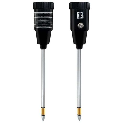 Medidor de pH y humedad del suelo KZQ (26 × 5 × 5 cm), comprobador de pH del suelo e higrómetro 2 en 1 con alta precisión y sonda metálica resistente a la oxidación.