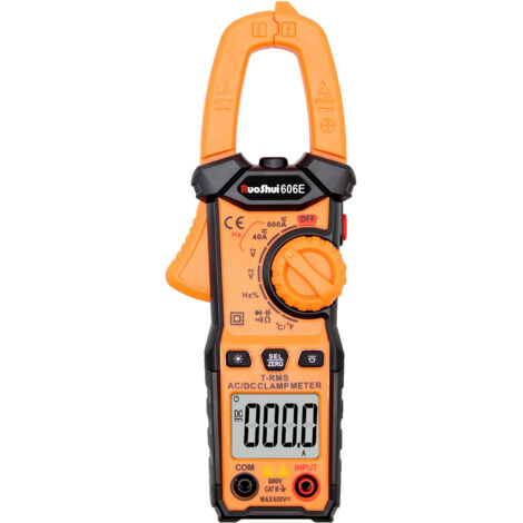 Medidor de pinza digital 606E de rango automático de 3 3/4 dígitos, temperatura de -20 a 1000 grados Celsius, resistencia de 40 MΩ.