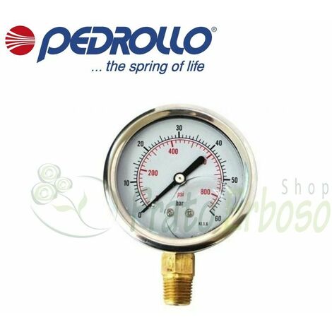 Medidor de presión de 0 a 6 bar en baño de glicerina