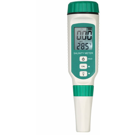 Medidor de salinidad portátil Salinómetro ATC de mano Halómetro Medidor de sal Medidor de salmuera salada Refractómetro de salinidad de agua de mar Medidor de salinidad de alimentos con 0.00ppt-9.99pp
