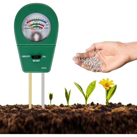 Medidor de suelo 3 en 1 para plantas, humedad, fertilidad y pH, medidor de humedad del suelo, para macetas, jardín, césped, granja y agricultura (no requiere pilas).