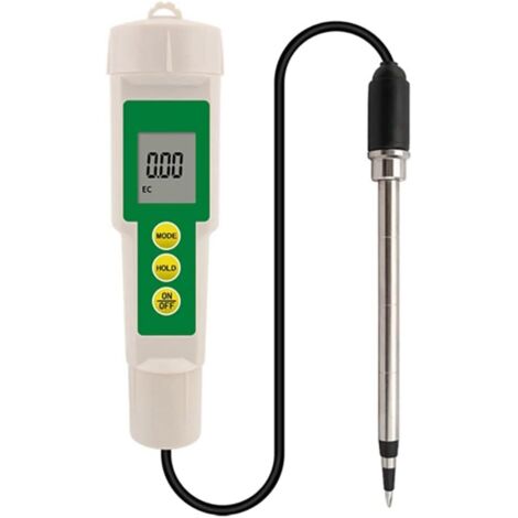 Medidor de suelo EC-3185 3 en 1: EC/TDS/Probador de suelo digital para plantas de jardín, temperatura y conductividad del suelo con sonda.