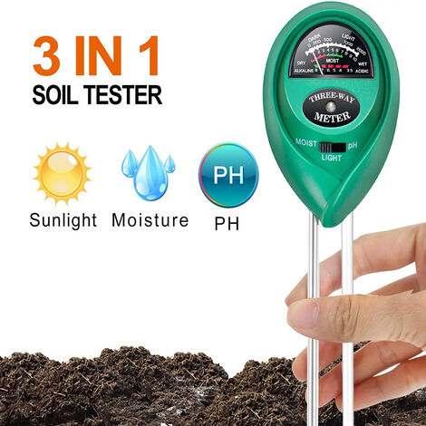 Medidor de suelo, medidor de humedad del suelo, medidor de plantas 2 en 1, medidor de humedad del suelo y medidor de pH del suelo para tierra vegetal, jardín, granja, césped
