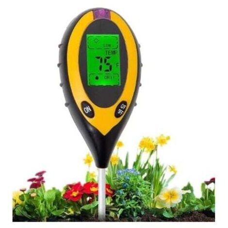 Medidor de suelo Ulisem 4 en 1 para pH, luz, humedad y temperatura, para plantas, jardín, granja, interior y exterior (sin pilas)