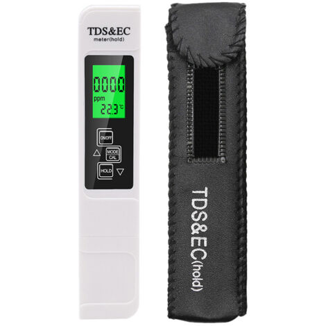 Medidor de TDS 4 en 1: medidor de TDS, EC y temperatura, kit de prueba de agua digital preciso y confiable para agua potable, grifo, pozo, piscina, hidroponía, acuario, sistema RO/DI