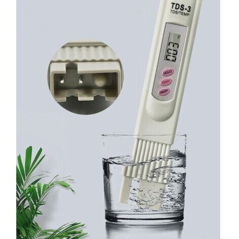 Medidor de TDS - Analizador de calidad del agua potable - Alta precisión - Rango de medición: 0-9999 ppm - Analizador digital de pureza para piscinas, spas y acuarios