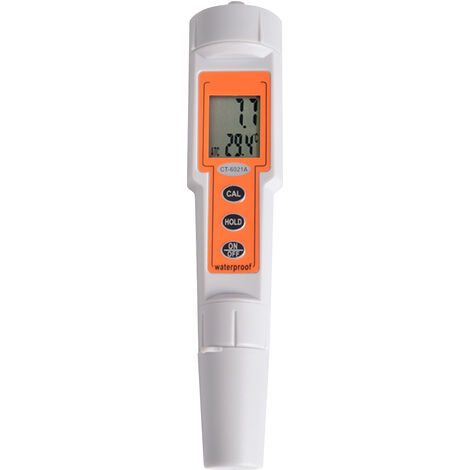 Digital LCD Probador de Calidad del Agua Digital TDS CE Metro 0.00~14.00pH Multifuncional Pureza del agua Temperatura Metro para Agua potable/Piscinas/Balnearios Medidor de pH 