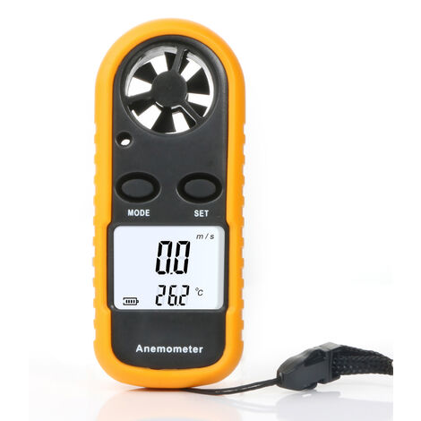 Anemómetro digital de mano PM6252A Medidor de escala de velocidad del viento Anemómetro de medición de volumen de aire con pantalla LCD Retroiluminación para windsurf Kite Navegación