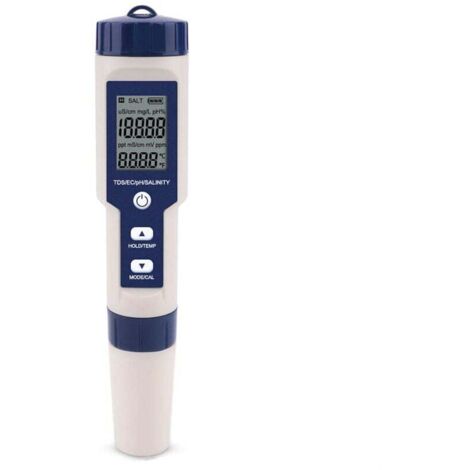 Medidor digital AIPERQ 5 en 1 de TDS/EC/PH/salinidad/temperatura para hidroponía, acuarios, piscinas y agua potable DH12
