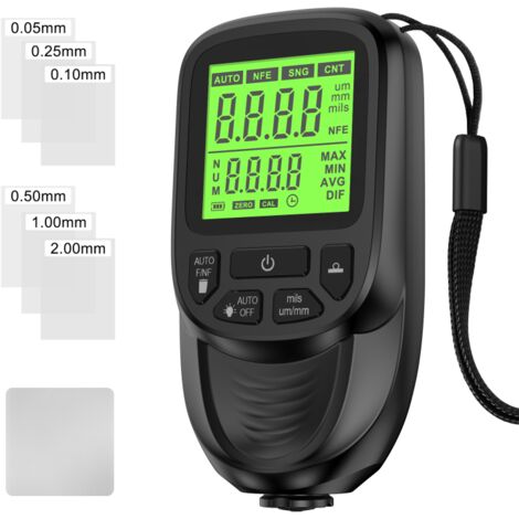 Medidor digital de espesor de pintura para automóviles: pantalla LED HD, sonda de precisión para metal y pintura.