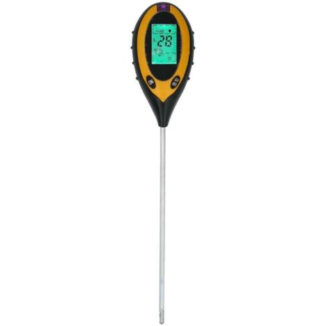Medidor digital de humedad del suelo 4 en 1, sensor de luz y pH, comprobador de suelo multifuncional para jardín, granja y césped.