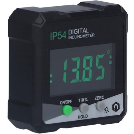 Medidor digital de inclinación, medidor de ángulos, nivelador, sensor de inclinación, sensor de inclinación de 360° con pantalla LCD y función magnética
