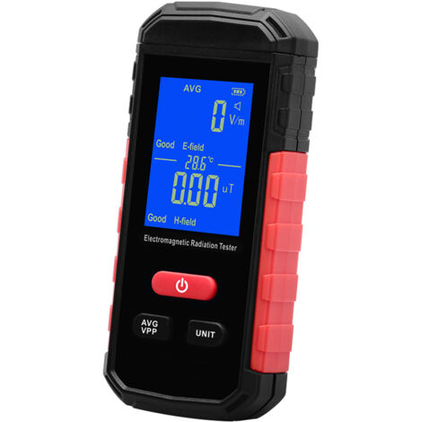 Medidor digital de radiación electromagnética EMF, pantalla LCD retroiluminada, alarma, modos promedio/pico, recargable, para uso doméstico, de oficina e industrial.