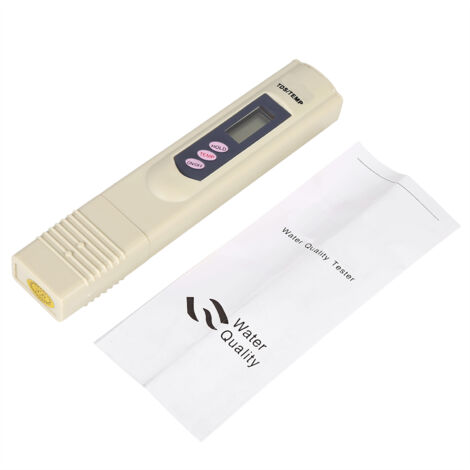 Medidor digital de TDS, lápiz de prueba de calidad del agua, pantalla LCD (0–9999 ppm), visualización de temperatura, pantalla gris, alta precisión, prueba de pureza al 2%, filtro