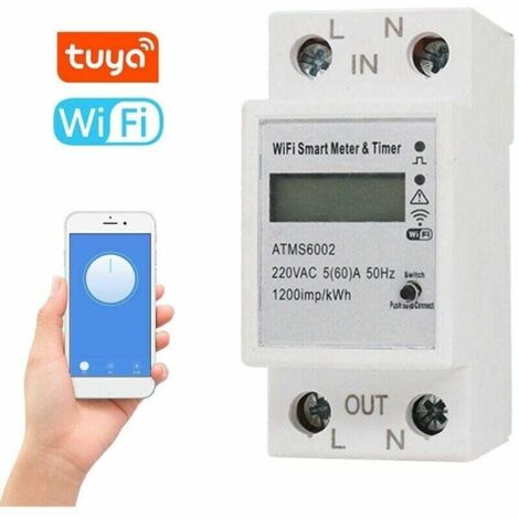 Medidor eléctrico inteligente WiFi, temporizador de medidor de energía inteligente, aplicación móvil, control remoto