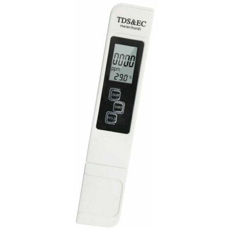 Medidor electrónico de pH, TDS y CE, medidor de temperatura, analizador de calidad del agua 3 en 1 con pantalla LCD, autocalibración, para piscinas, acuarios, laboratorios, etc.