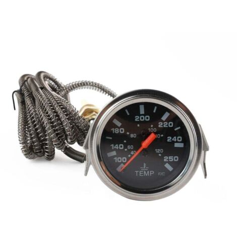 Medidor mecánico de temperatura del agua de 12 V con sensor para salpicadero de coche, 2 pulgadas/52 mm/40-120 °C/100-250 °F (1,8 m)