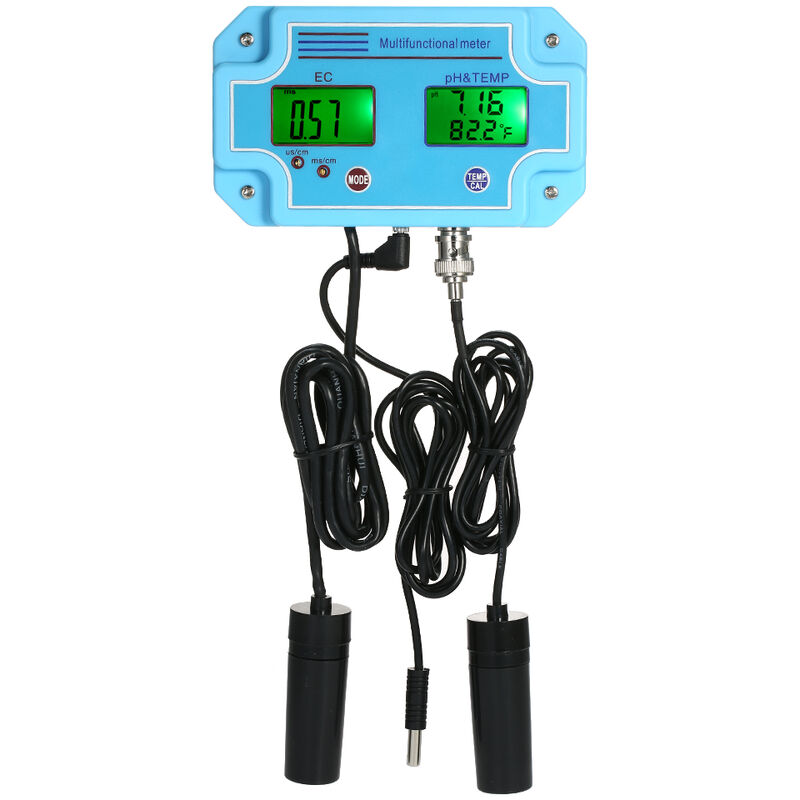 

Happyshopping - Medidor profesional 3 en 1 de pH / EC / TEMP, detector de agua multiparametro LCD digital Tri-Meter