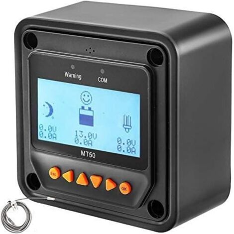 Medidor remoto MT50 con pantalla LCD para controlador de carga solar MPPT, regulador solar, con conector RJ45, pantalla LCD, 65 mA, controlador de panel solar