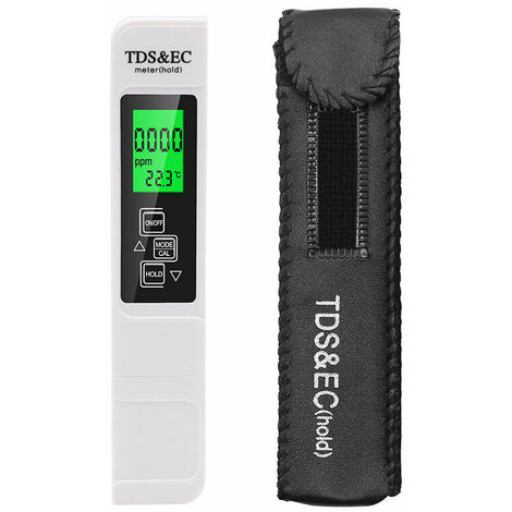 Medidor TDS EC con pantalla LCD, probador TDS digital 3 en 1 para probador de pluma de calidad del agua EC, conductividad y temperatura, medición de pureza de la calidad del agua potable, laboratorio