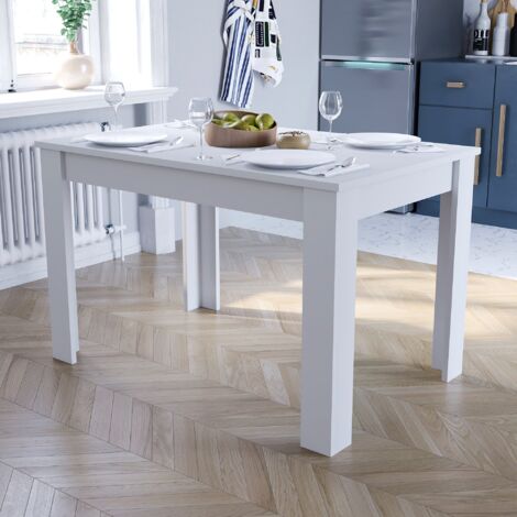 Medina 4 Seater Dining Table MDF Wood, 117 x 76.5 cm, White