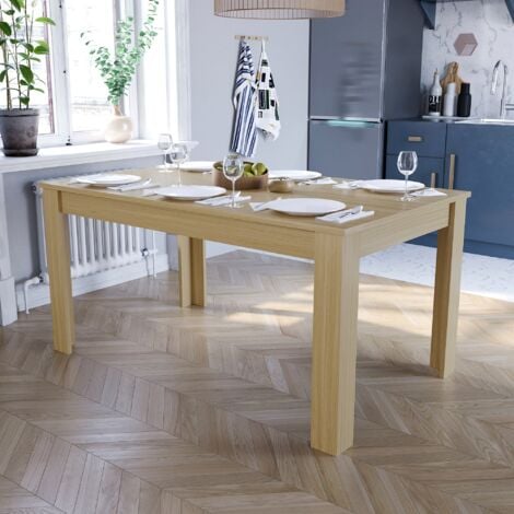 Medina 6 Seater Dining Table MDF Wood, 150 x 90 cm, Oak