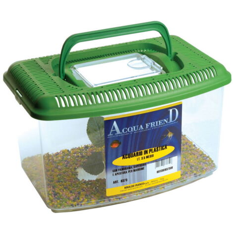 medio 26x17x16h cm: Acquario trasportino con decorazioni in plastica per pesci