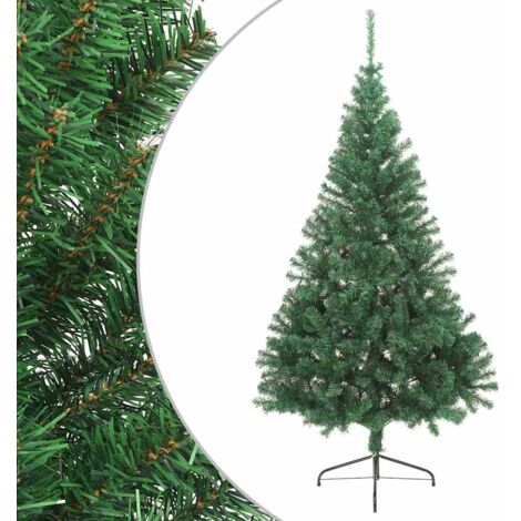 Medio árbol de Navidad artificial con soporte PVC verde 180 cm vidaXL