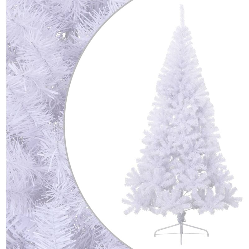 

Medio árbol de Navidad artificial con soporte PVC blanco 240 cm - Vidaxl
