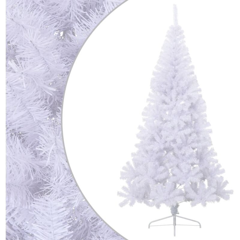 

Medio árbol de Navidad artificial con soporte PVC blanco 210 cm - Vidaxl