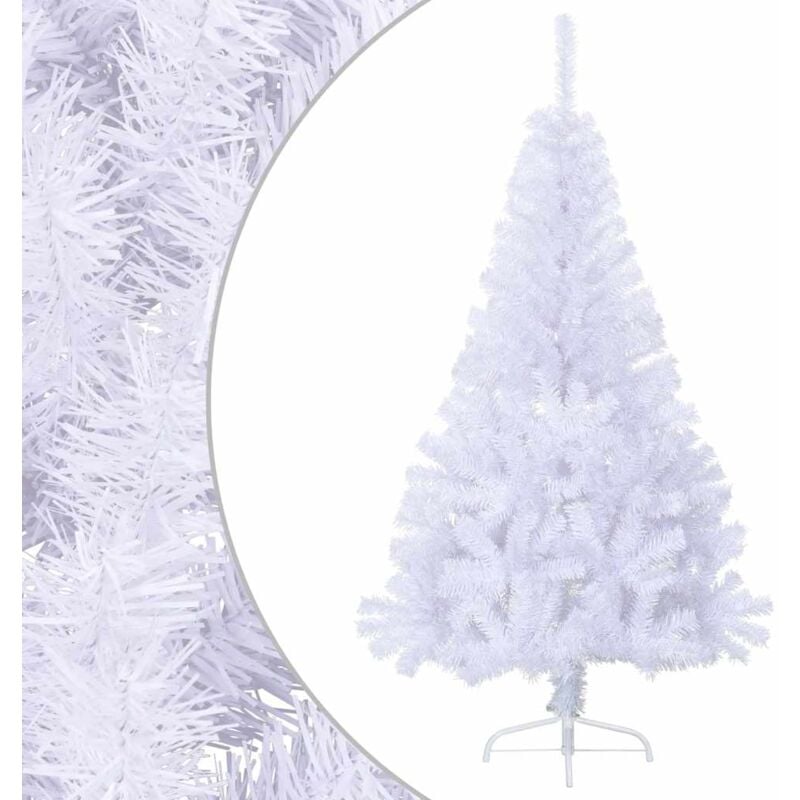 

Medio árbol de Navidad artificial con soporte PVC blanco 150 cm - Vidaxl